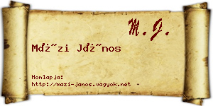 Mázi János névjegykártya
